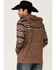 Hooey Men's Southwestern Print Color Block Pullover Hooded Sweatshirt  , Brown, hi-res