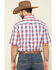 Image #2 - Tuf Cooper Men's Red Competition Stretch Plaid Short Sleeve Western Shirt, , hi-res