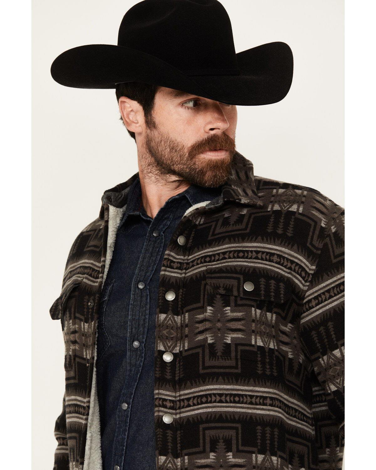 Image #2 - Pendleton Men's Harding Bay City Snap Sherpa Jacket, Charcoal, hi-res