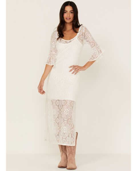 Idyllwind Women's Firefly Road Lace Maxi Dress, White, hi-res