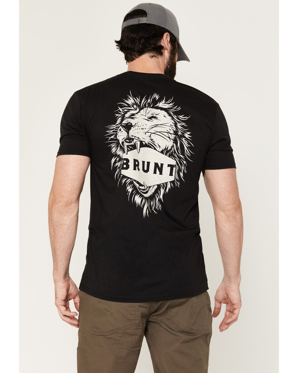 Brunt Workwear Men's Lion Short Sleeve Graphic T-Shirt, Black, hi-res