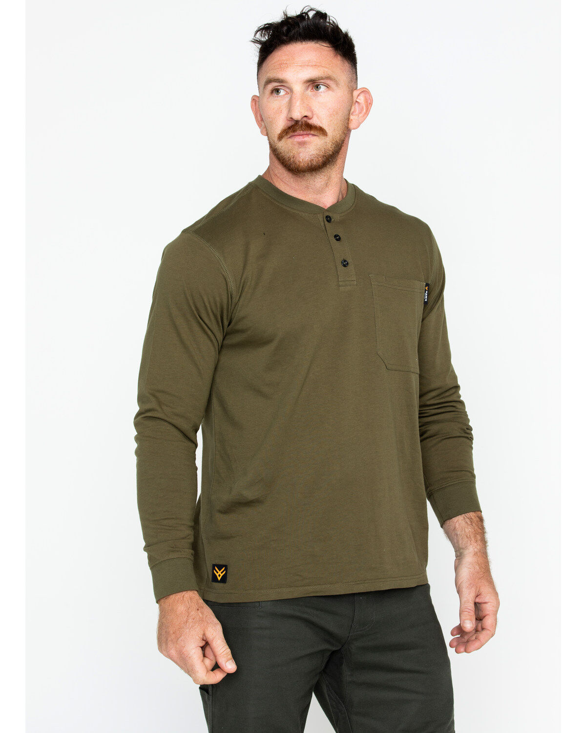 Image #3 - Hawx Men's Pocket Henley Long Sleeve Work Shirt, , hi-res