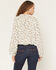 Image #4 - Wild Moss Women's Floral Print Long Sleeve Elastic Hem Peasant Top, Ivory, hi-res