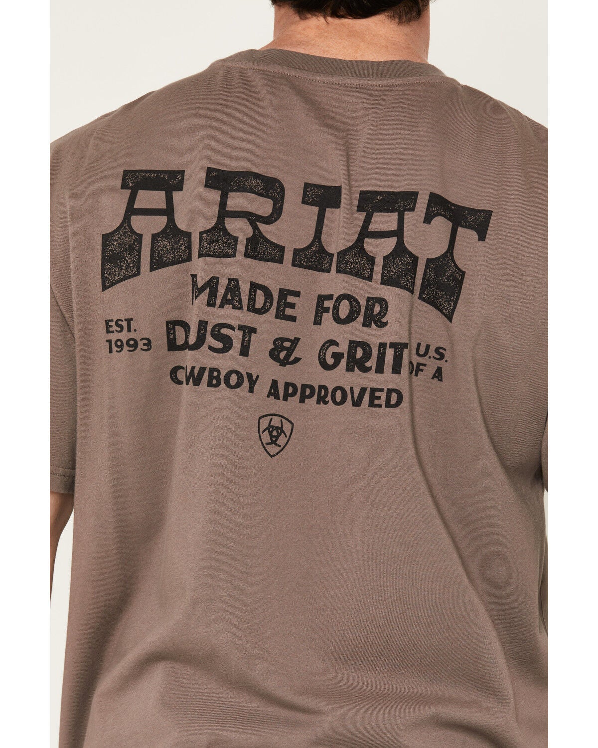 Image #4 - Ariat Men's Cowboy Approved Short Sleeve Boxy Graphic T-Shirt, Grey, hi-res