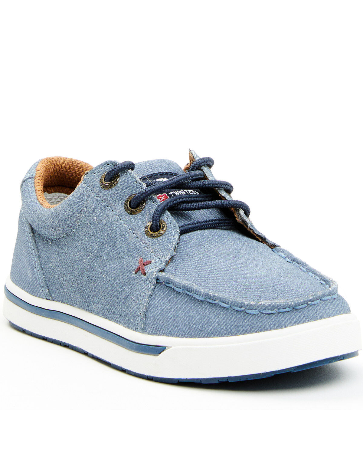 Image #1 - Wrangler By Twisted X Boys' Kicks Casual Shoes - Moc Toe, Blue, hi-res