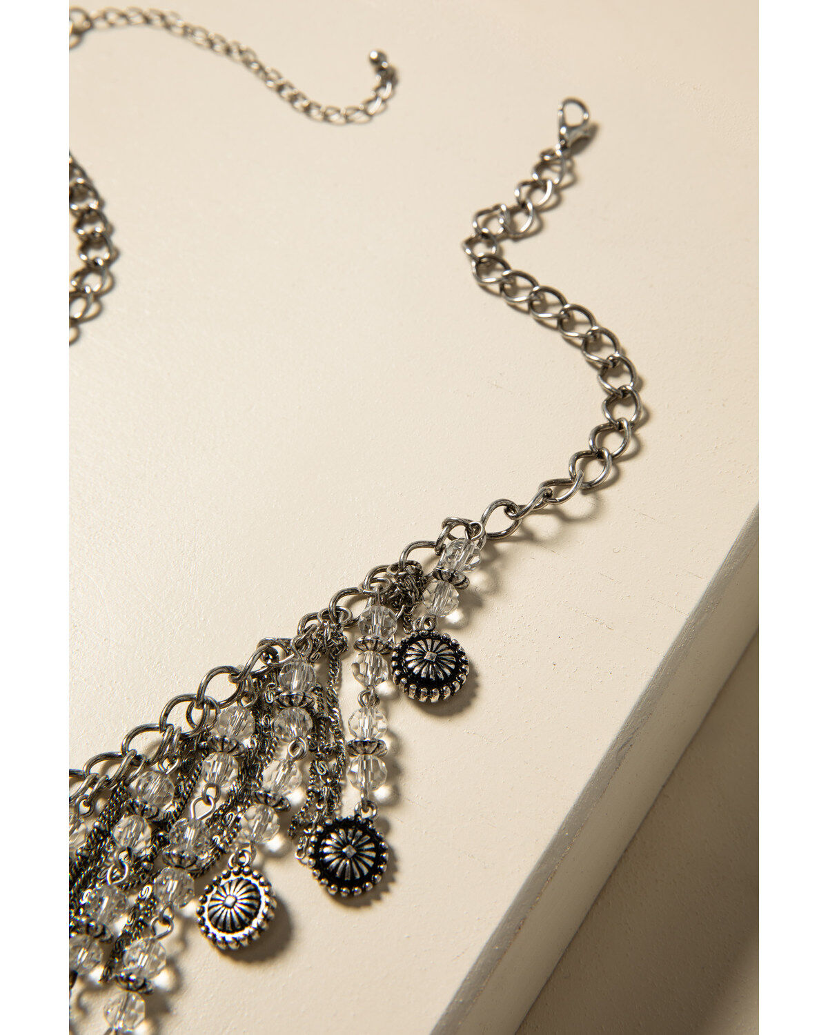 Image #3 - Shyanne Women's Sparkle N' Spice Fringe Statement Bib Necklace, Silver, hi-res