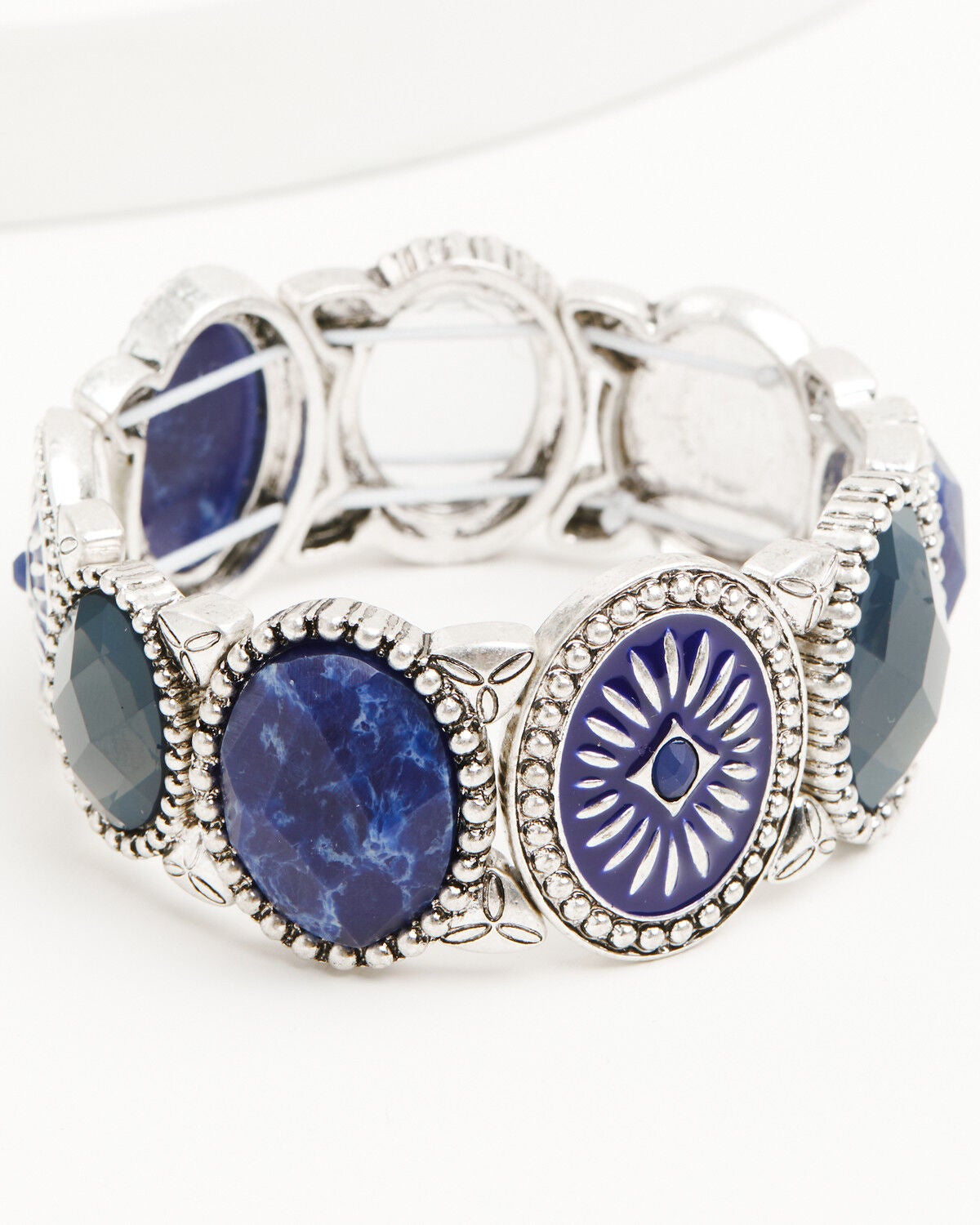 Lainey Wilson Women's Stone Stretch Bracelet, Silver, hi-res