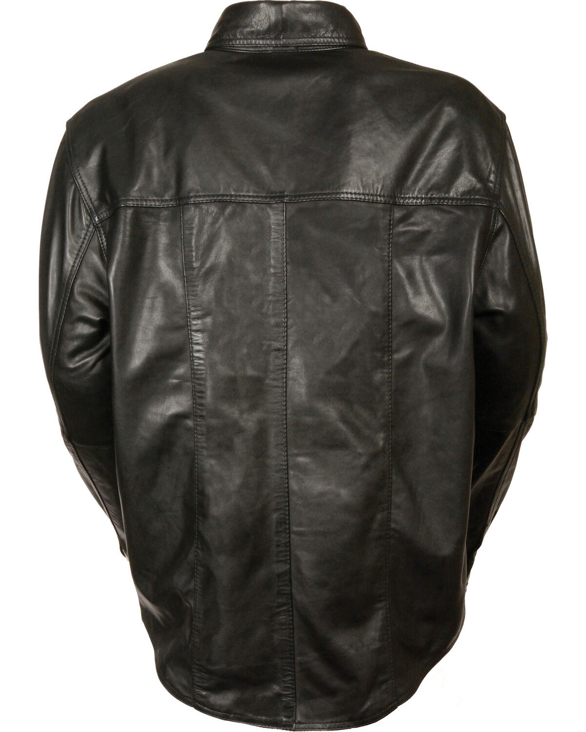 Image #3 - Milwaukee Leather Men's Black Lightweight Leather Shirt, Black, hi-res