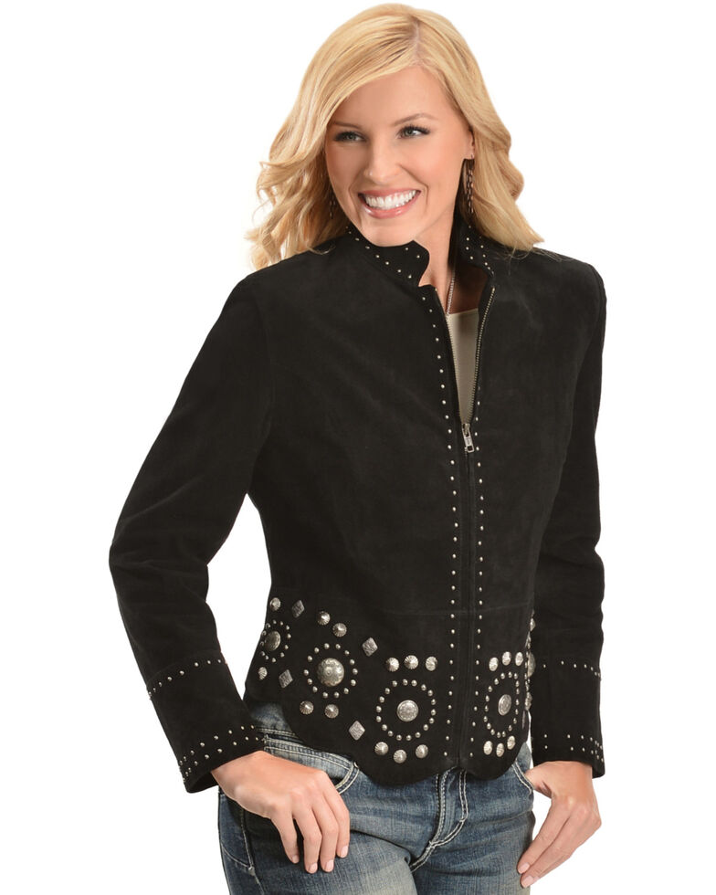 Scully Women's Stud and Concho Suede Jacket Boot Barn