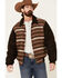 Image #2 - Cripple Creek Men's Brown Horizontal Pattern Snap Front Bomber Jacket, , hi-res
