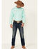 C‌inch Men's Solid Long Sleeve Button Down Western Shirt, Green, hi-res
