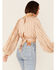 Flying Tomato Women's Tie Back Crop Top, Gold, hi-res