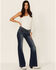 Image #3 - 7 For All Mankind Women's Medium Melrose Tailorless Dojo Trouser Leg Jeans, Blue, hi-res
