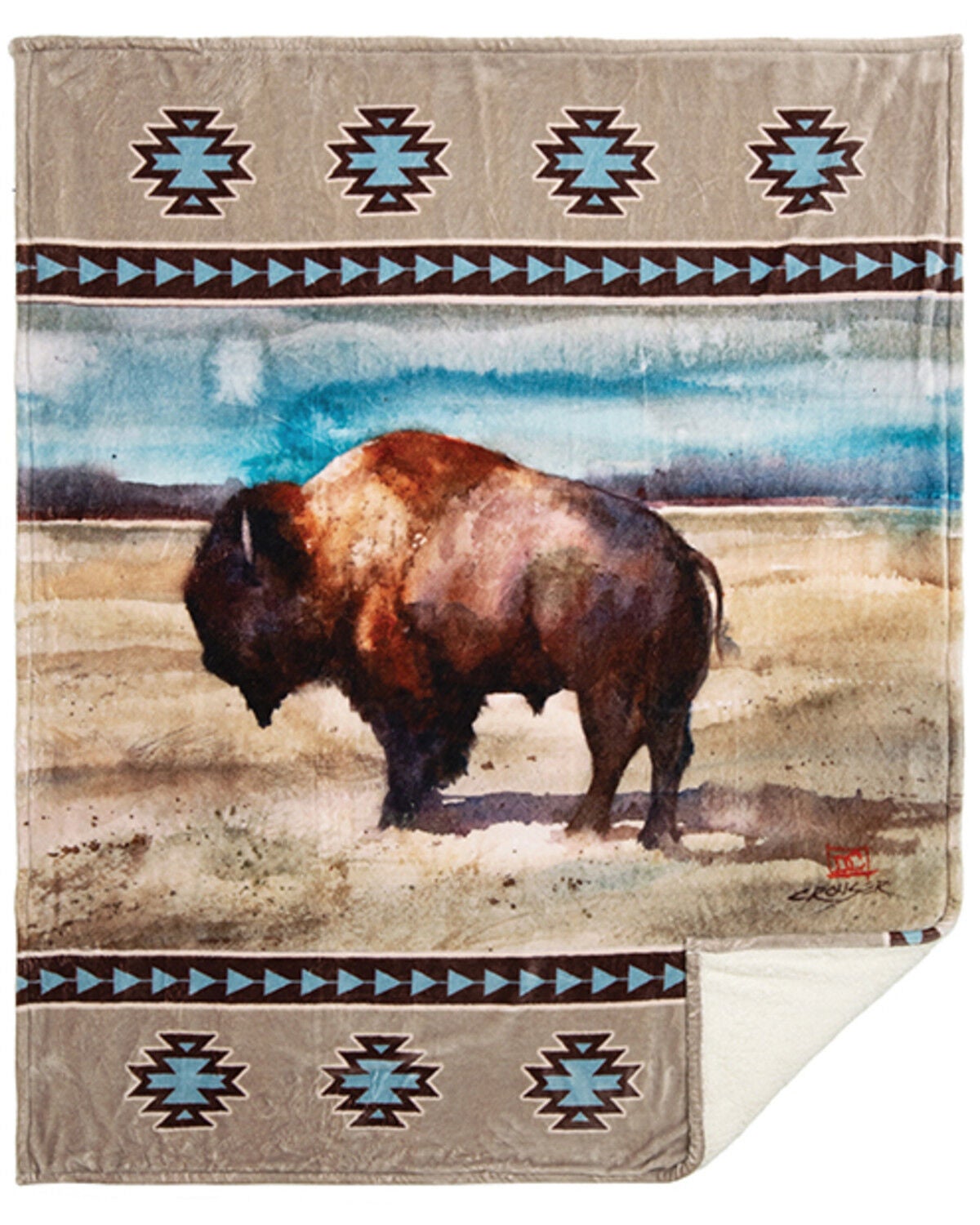 Image #1 - Carstens Home Dean Crouser Renegade Plush Sherpa Throw, Multi, hi-res