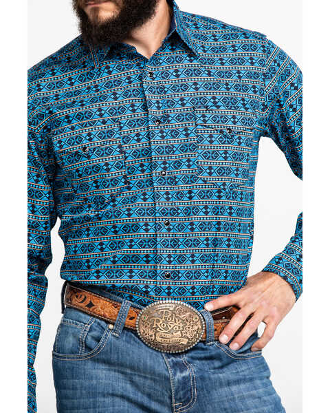 Image #4 - Roper Men's West Made Hex Southwestern Print Long Sleeve Western Shirt , , hi-res