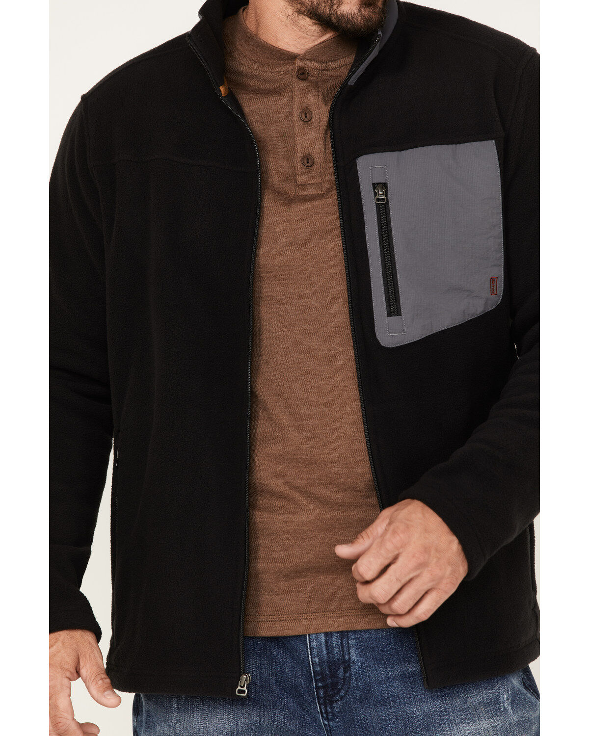Image #3 - Brothers and Sons Men's Polar Fleece Zip Jacket, Black, hi-res