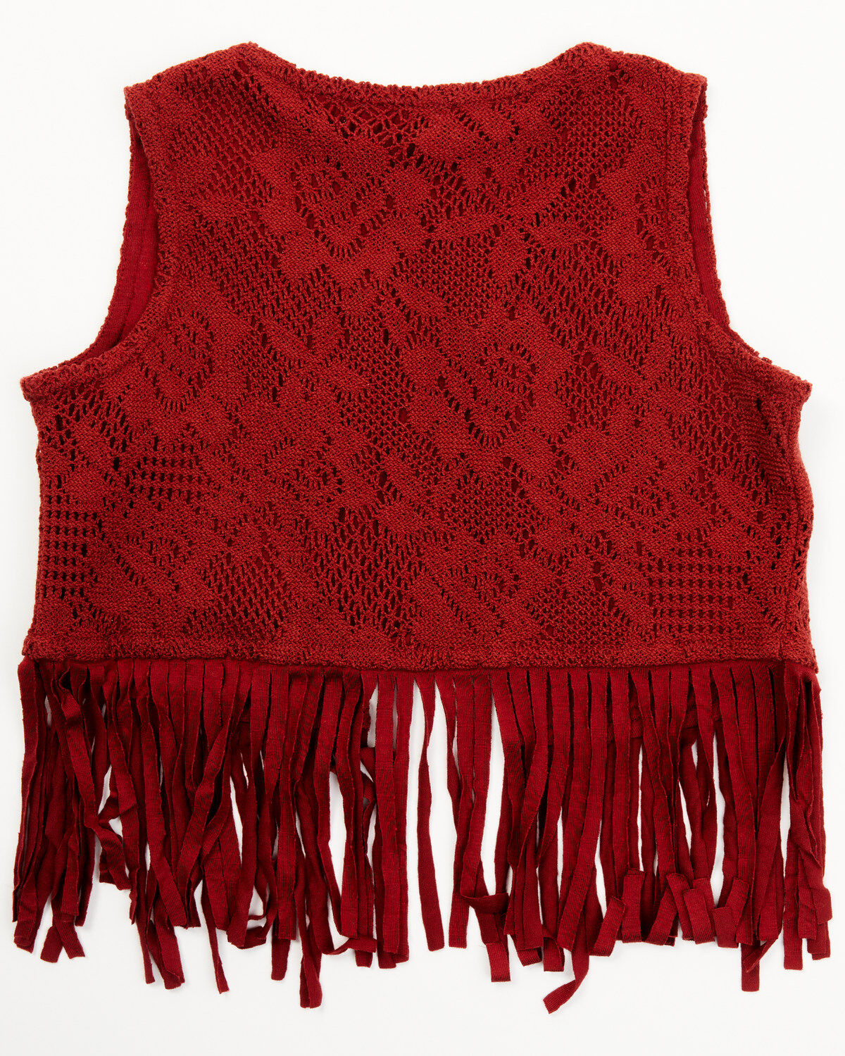 Image #3 - Shyanne Toddler Girls' Lace Fringe Vest, Brick Red, hi-res