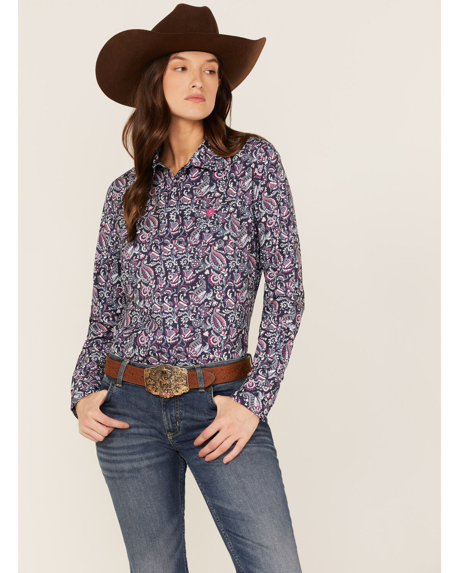 Cinch purple cheap paisley shirt