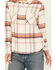 Image #3 - Shyanne Women's Lace Applique Plaid Print Button-Down Flannel Shirt, Cream, hi-res
