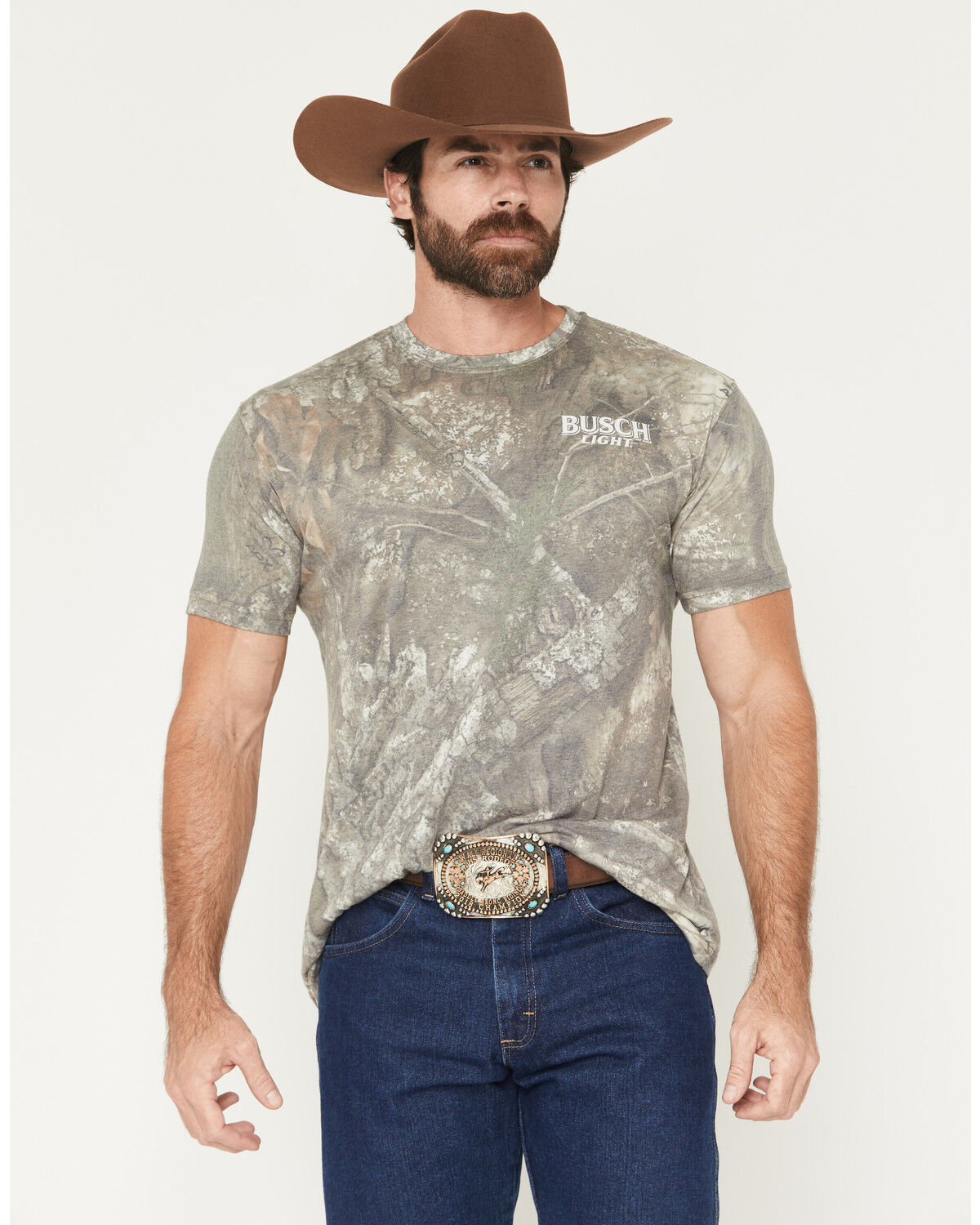 Image #2 - Buckwear Men's Busch Whitetail Camo Print Short Sleeve Graphic T-Shirt, Camouflage, hi-res