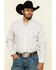 Image #1 - Resistol Men's White Palmetto Floral Print Long Sleeve Western Shirt, White, hi-res