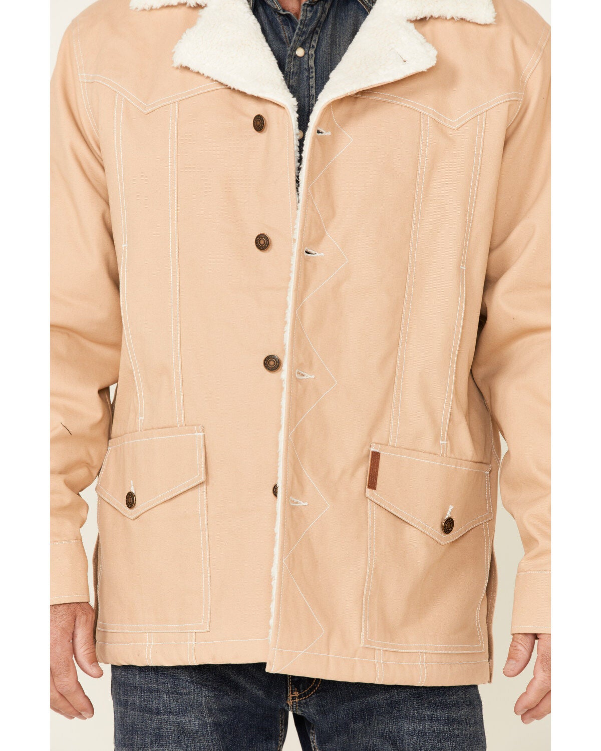 sherpa lined khaki jacket