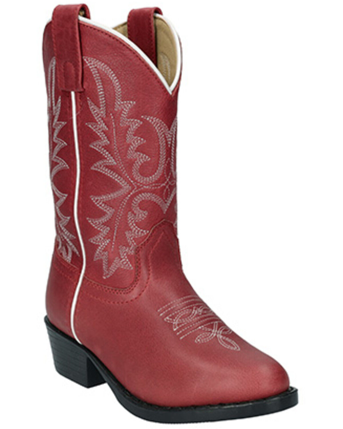 Image #1 - Smoky Mountain Girls' Denver Western Boots - Round Toe, Red, hi-res