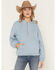 Image #1 - Hooey Women's Half Zip Hooded Pullover, Blue, hi-res