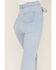 Flying Tomato Women's Light Wash High Rise Waist Tie Flare Jeans, Blue, hi-res