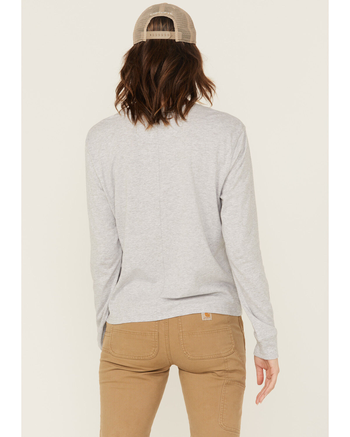 Image #4 - Carhartt Women's Tencel™ Fiber Series Loose Fit Long Sleeve graphic Work Shirt, Heather Grey, hi-res