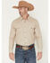 Image #1 - Gibson Trading Co Men's Southside Tonal Satin Striped Long Sleeve Snap Stretch Western Shirt, Taupe, hi-res