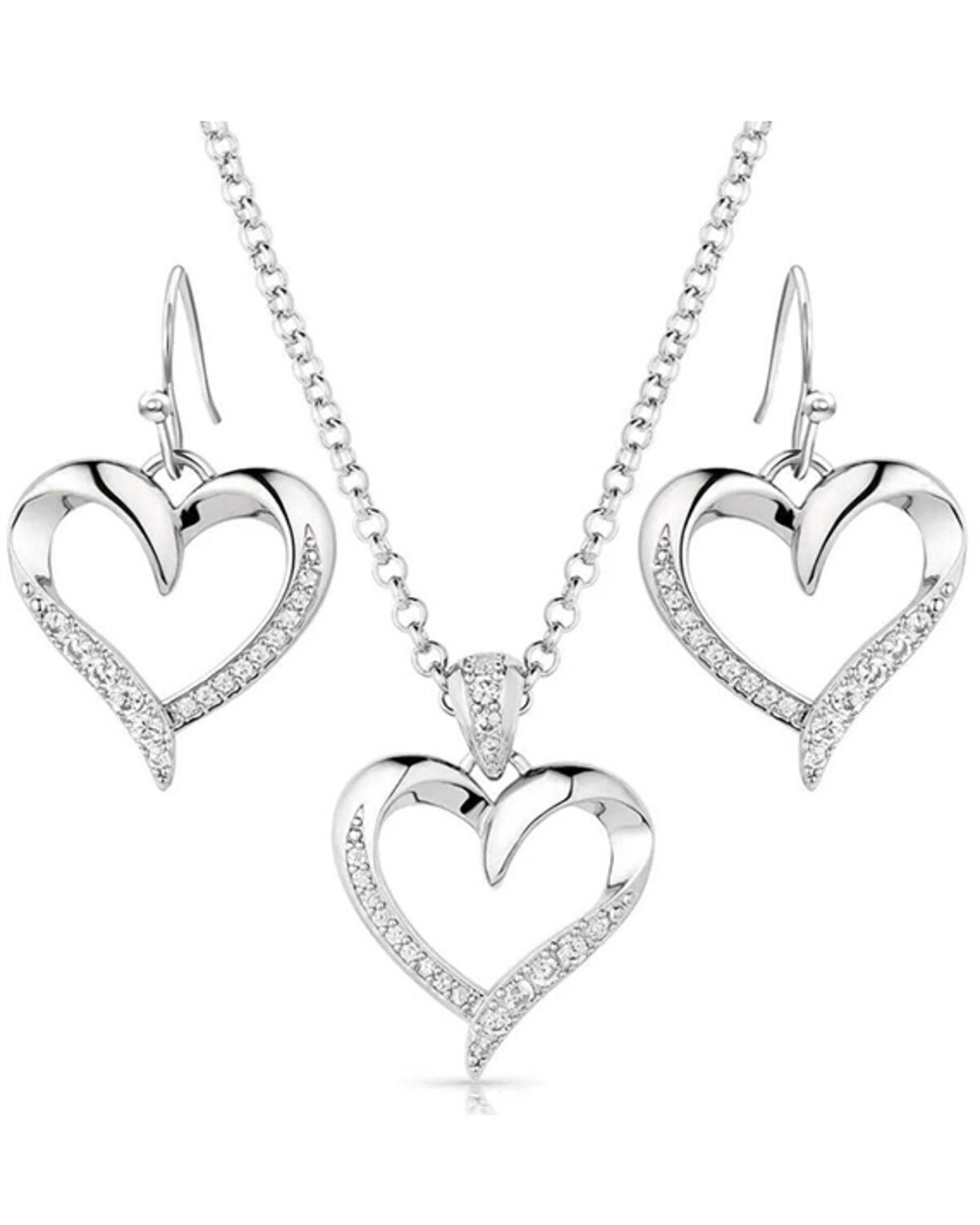 Montana Silversmiths Women's Divine Affection Jewelry Set - 2 Piece, Silver, hi-res
