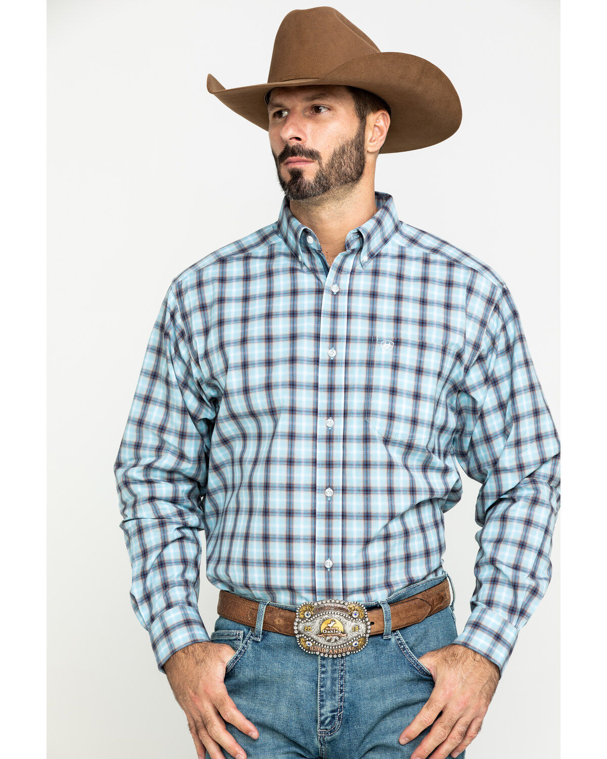 Image #1 - Ariat Men's Lathrop Multi Plaid Long Sleeve Western Shirt , , hi-res