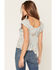 Image #4 - Wild Moss Women's Floral Print Hanky Hem Short Sleeve Top, Light Blue, hi-res
