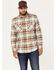 Pendleton Men's Burnside Large Plaid Print Button Down Western Flannel Shirt , Tan, hi-res