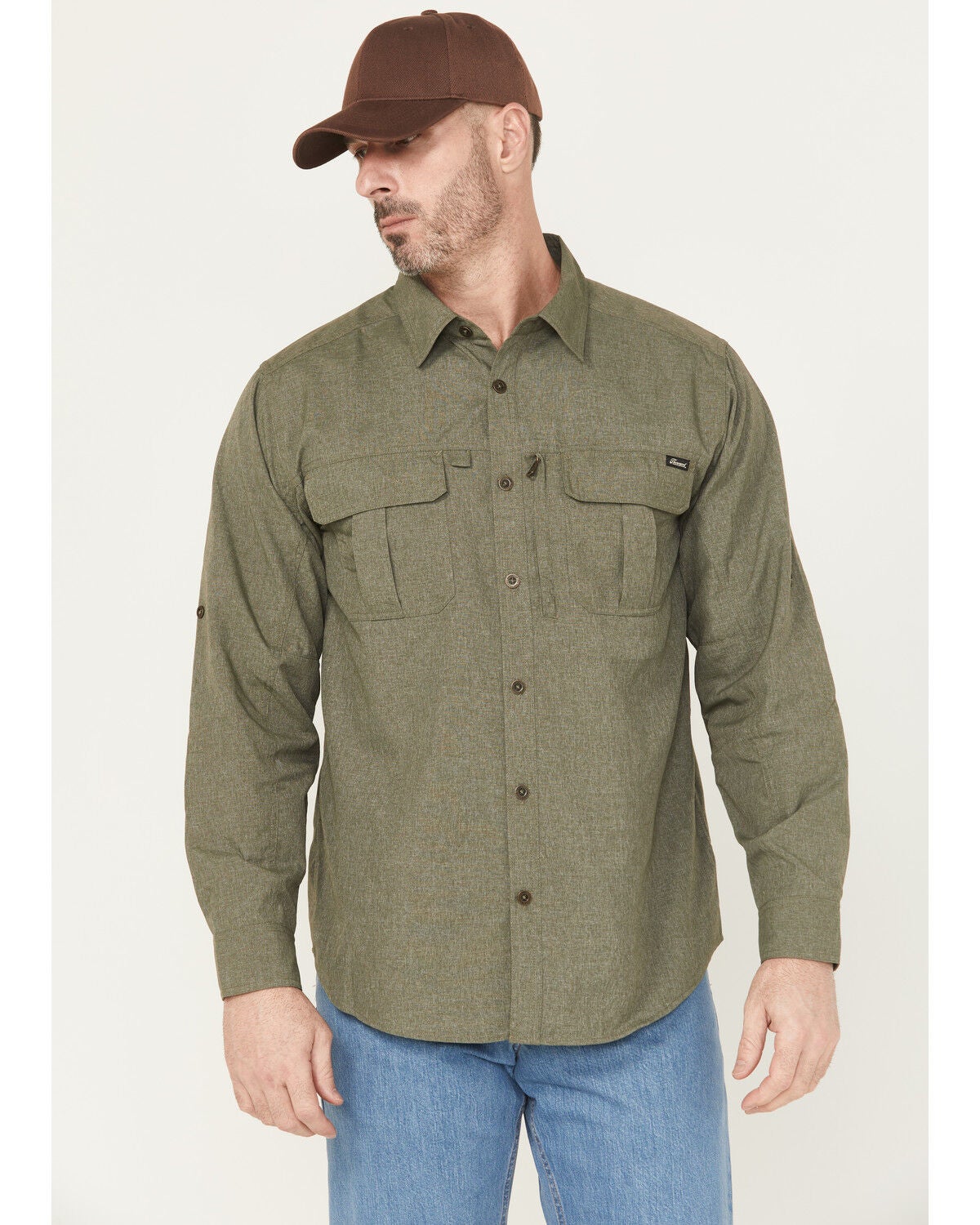 Thorogood Men's Convertible Long Sleeve Work Shirt, Grey, hi-res