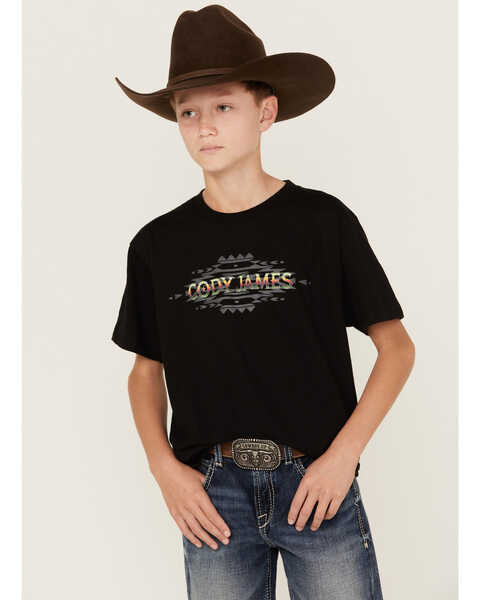 Cody James Boys' Barra Mexico Logo Short Sleeve Graphic T-Shirt , Black, hi-res