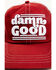 Image #2 - Idyllwind Women's Damn Good Embroidered Mesh-Back Ball Cap, Red, hi-res