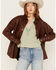 Free People Women's Easy Rider Leather Shacket , Cognac, hi-res