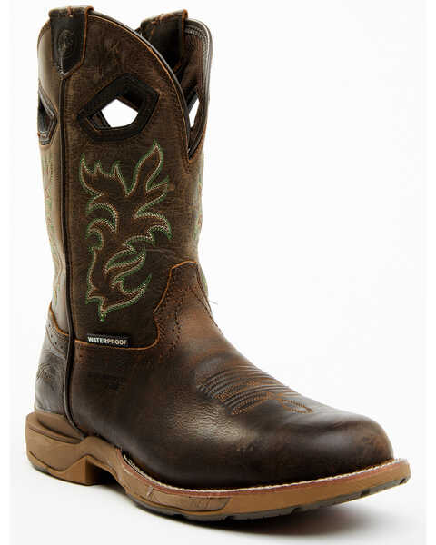 Image #1 - Double H Men's Apparition Waterproof Electrical Hazard Western Roper Boots - Composite Toe, Brown, hi-res