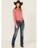 Cinch Women's Geo Print Long Sleeve Button-Down Stretch ARENAFLEX Shirt, Red, hi-res