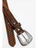 Cody James Boys' Embossed Double Stripe & Basketweave Western Belt, Medium Brown, hi-res