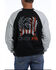 Cinch Men's FR Flag Logo Raglan Long Sleeve Work Shirt , Black, hi-res