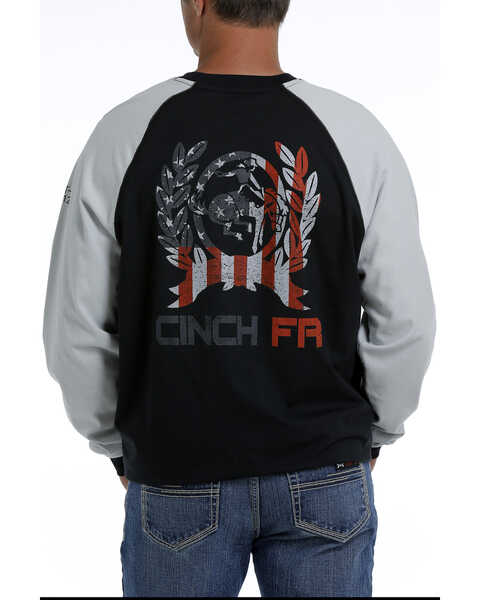 Image #2 - Cinch Men's FR Flag Logo Raglan Long Sleeve Work Shirt , , hi-res