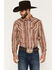 Image #1 - RANK 45&reg; Men's Mesa Trail Southwestern Striped Rodeo Tech 2.0 Long Sleeve Snap Western Shirt, Brown, hi-res