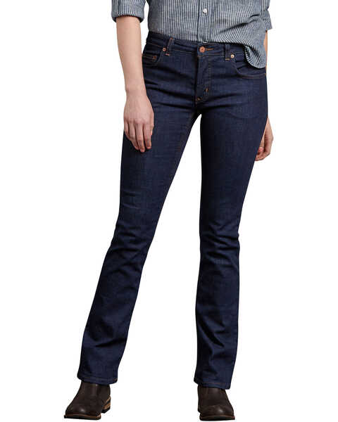 Image #1 - Dickies Women's Perfect Shape Denim Bootcut Jeans, Indigo, hi-res