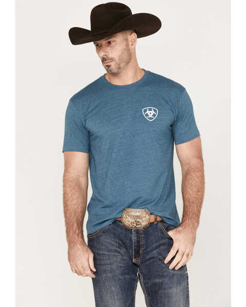 Ariat Men's Hexafill Short Sleeve T-Shirt, Steel Blue, hi-res