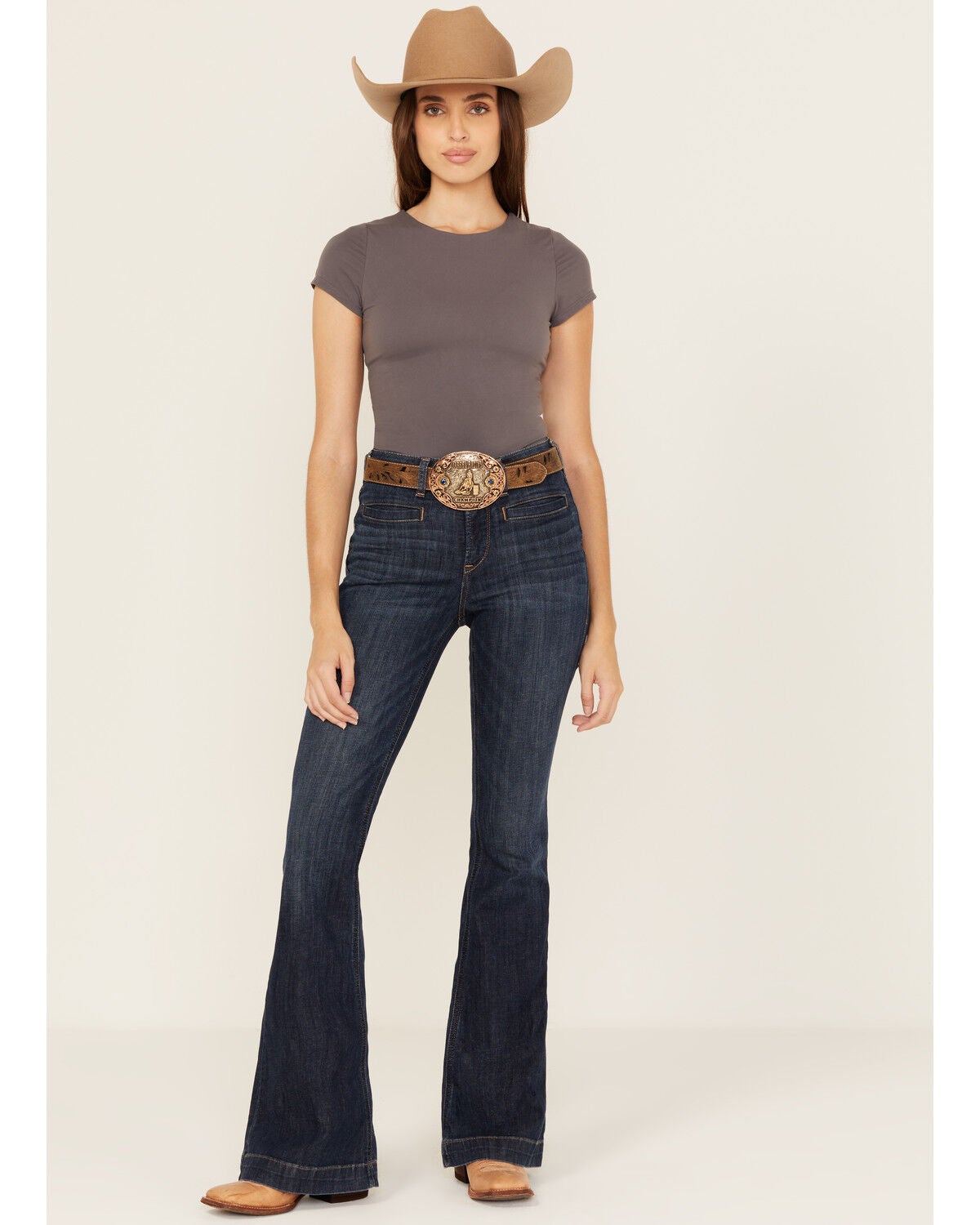 Ariat Women's Alex Dark Wash High Rise Flare Stretch Denim Jeans, Dark Wash, hi-res
