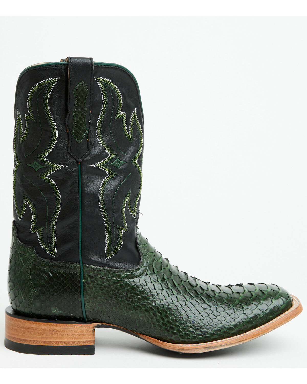 Image #2 - Cody James Men's Exotic Python Western Boots - Broad Square Toe, Green, hi-res