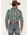 Image #4 - Rock & Roll Denim Men's Southwestern Print Long Sleeve Snap Stretch Western Shirt, Teal, hi-res